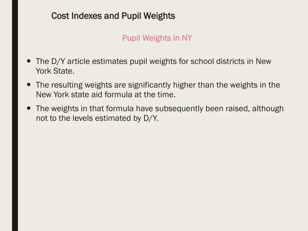 cost indexes and pupil weights cost indexes 16