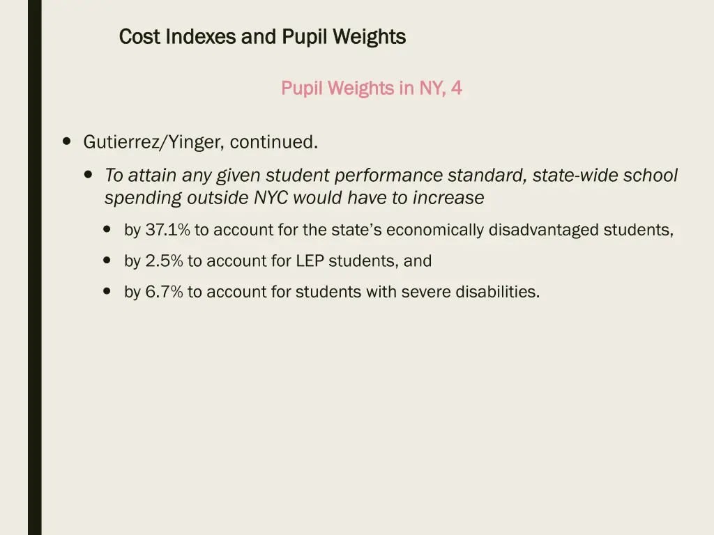 cost indexes and pupil weights cost indexes 20