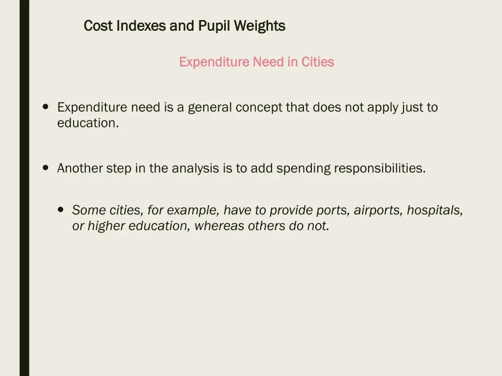 cost indexes and pupil weights cost indexes 25