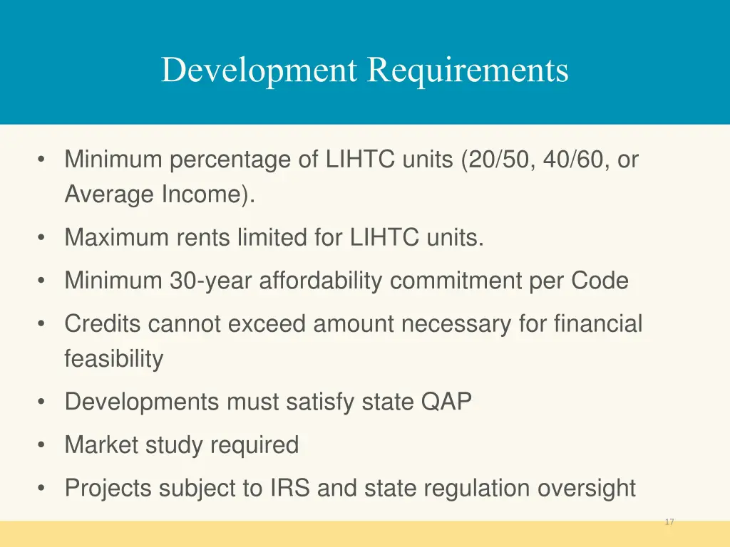 development requirements