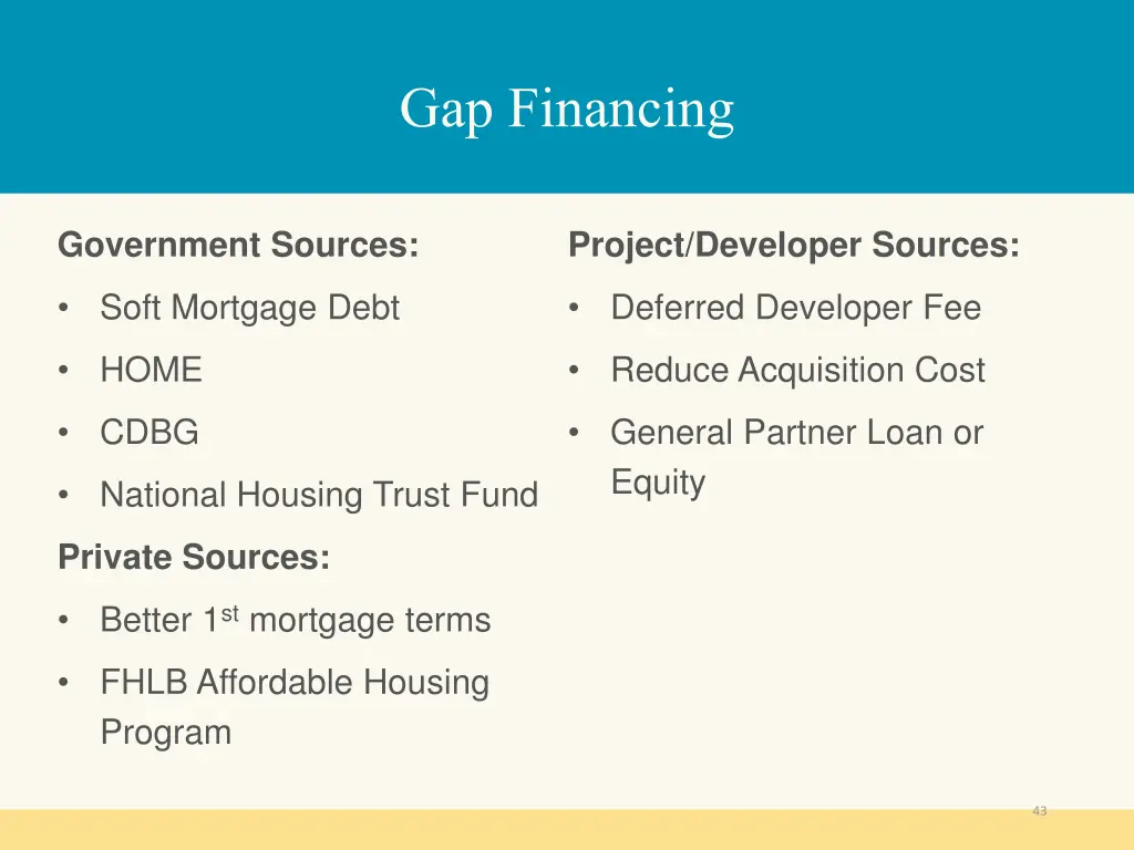 gap financing