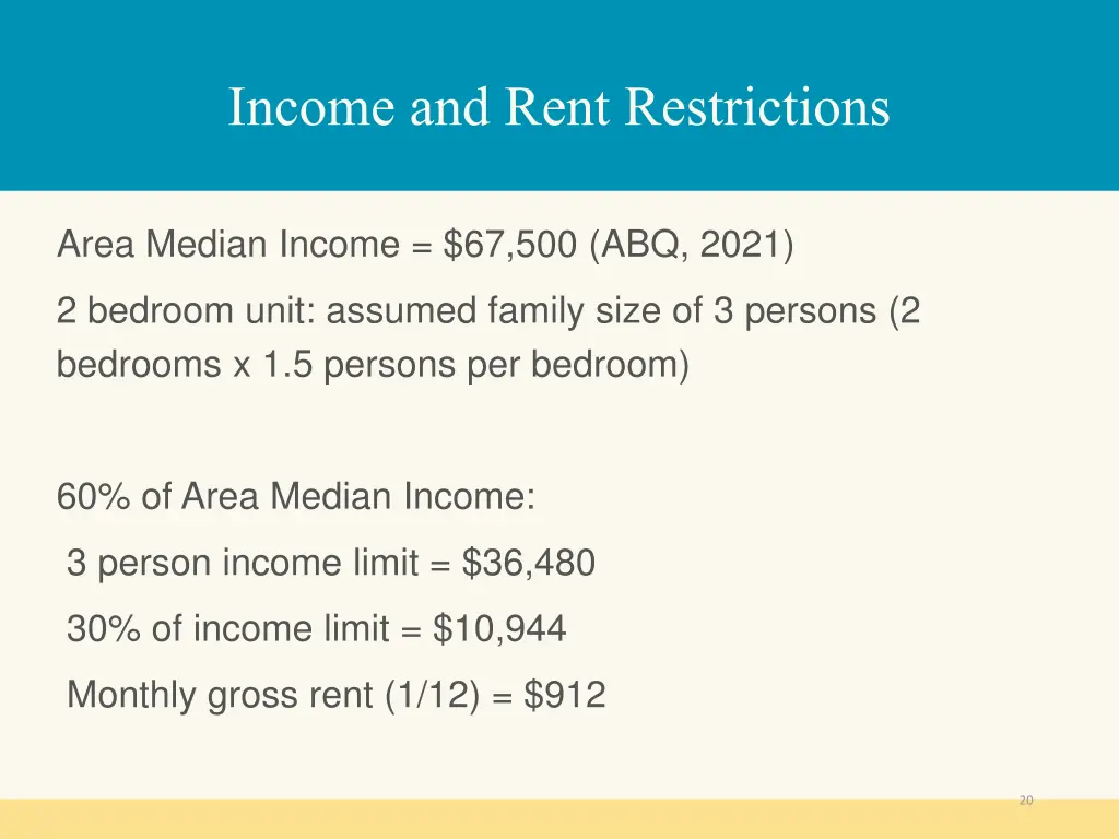 income and rent restrictions 1