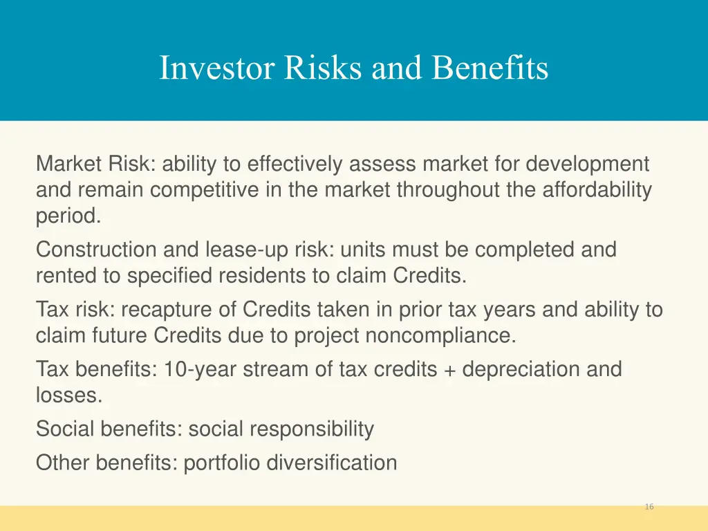 investor risks and benefits