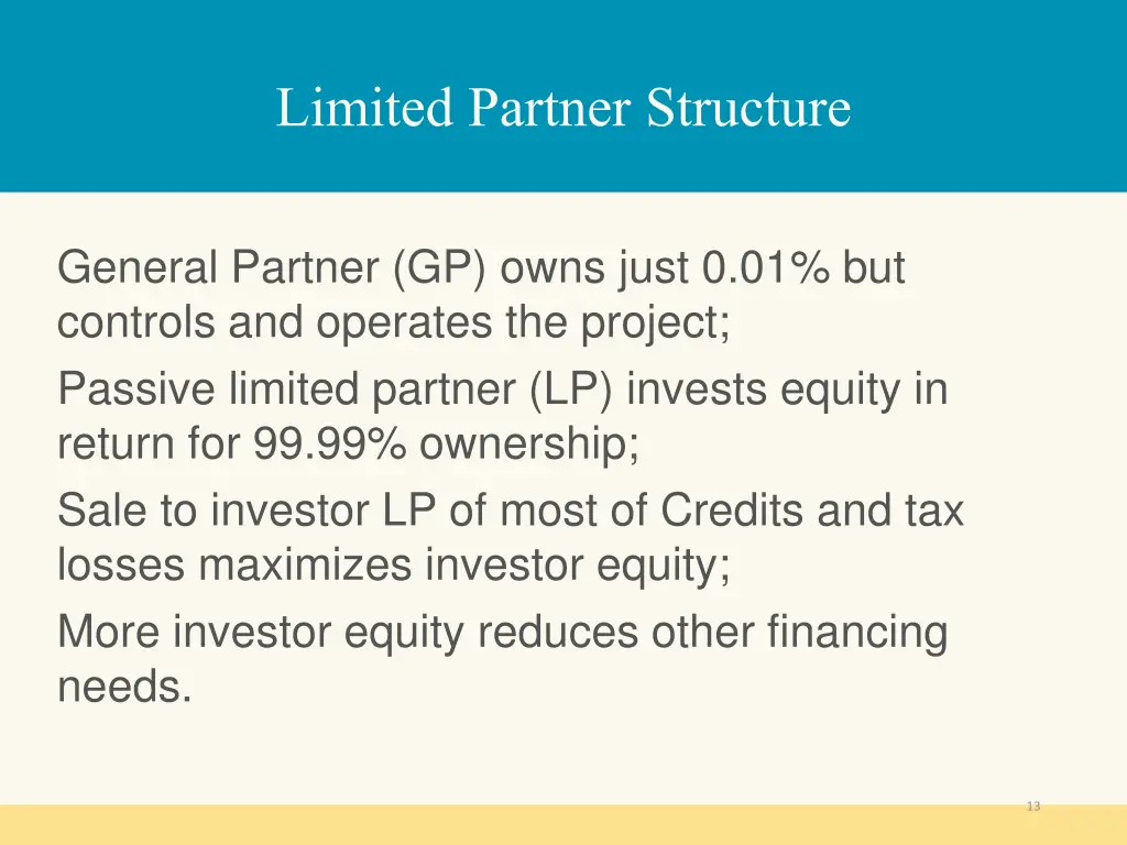 limited partner structure