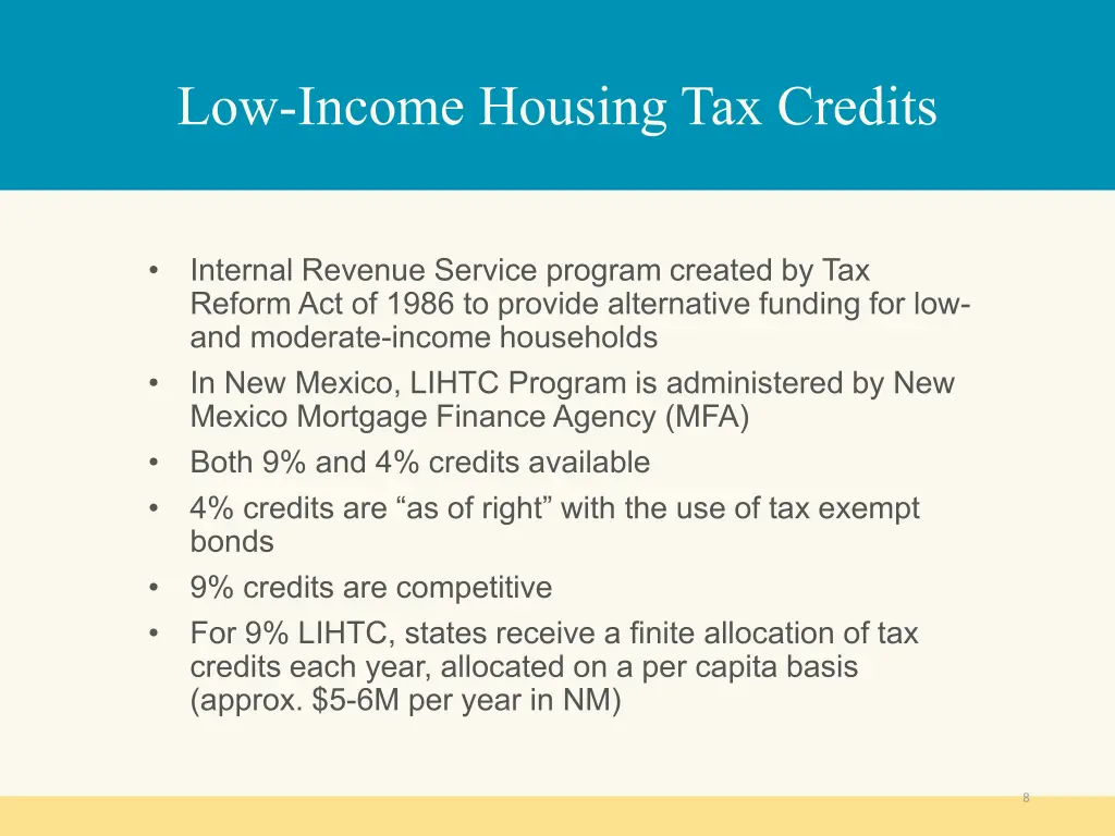 low income housing tax credits 1