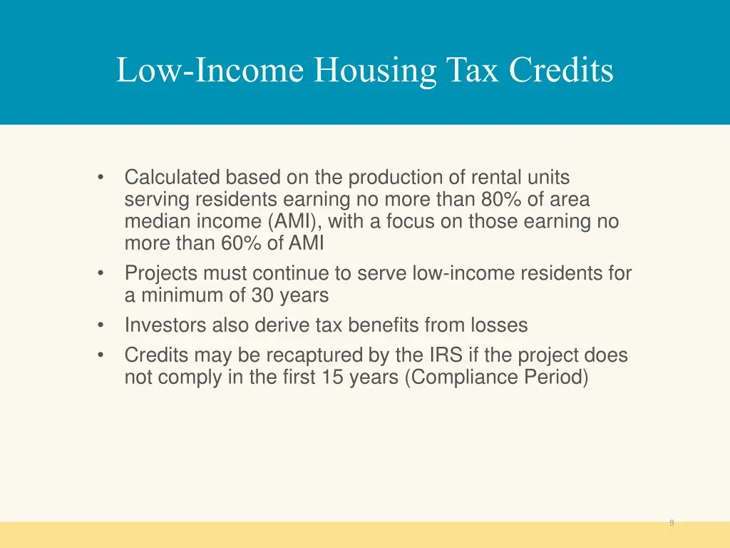 low income housing tax credits 2