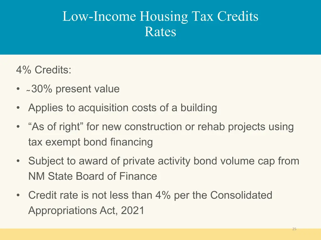 low income housing tax credits rates 1