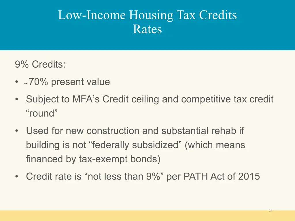 low income housing tax credits rates