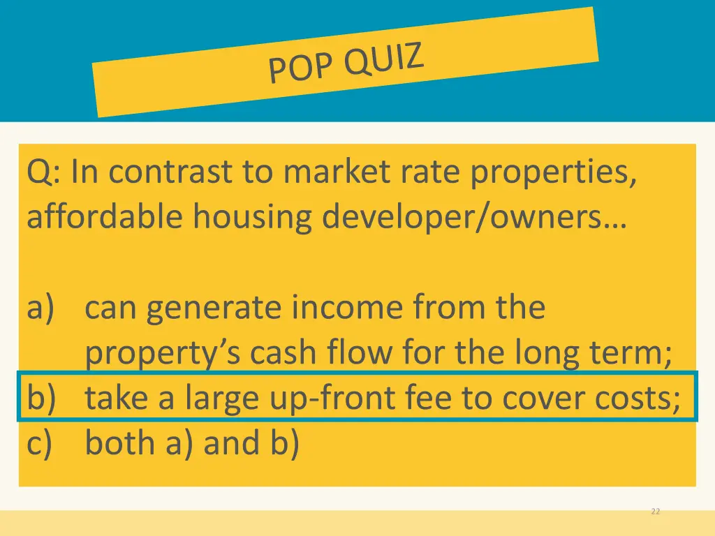 q in contrast to market rate properties 1