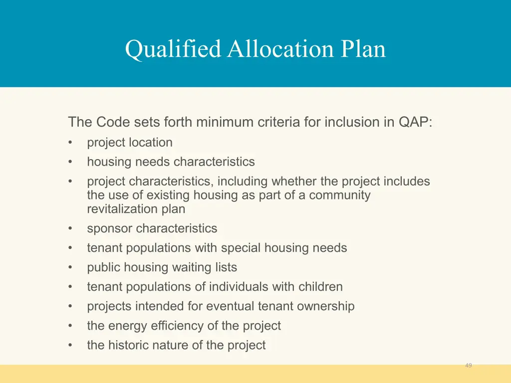 qualified allocation plan