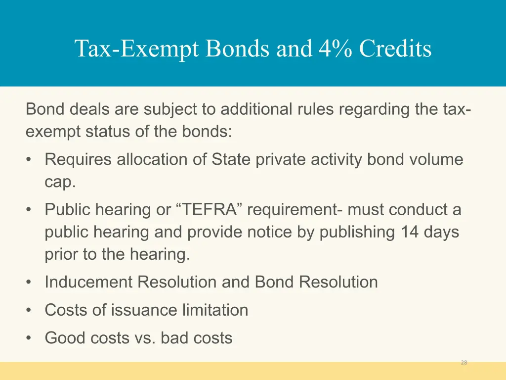 tax exempt bonds and 4 credits 1