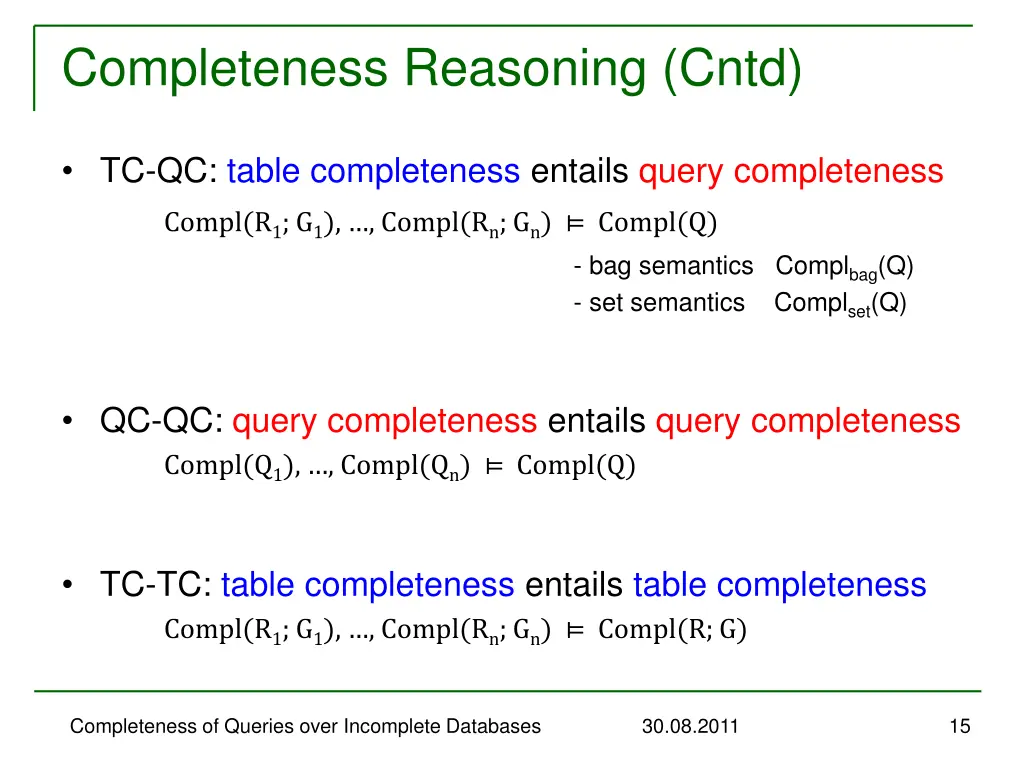 completeness reasoning cntd