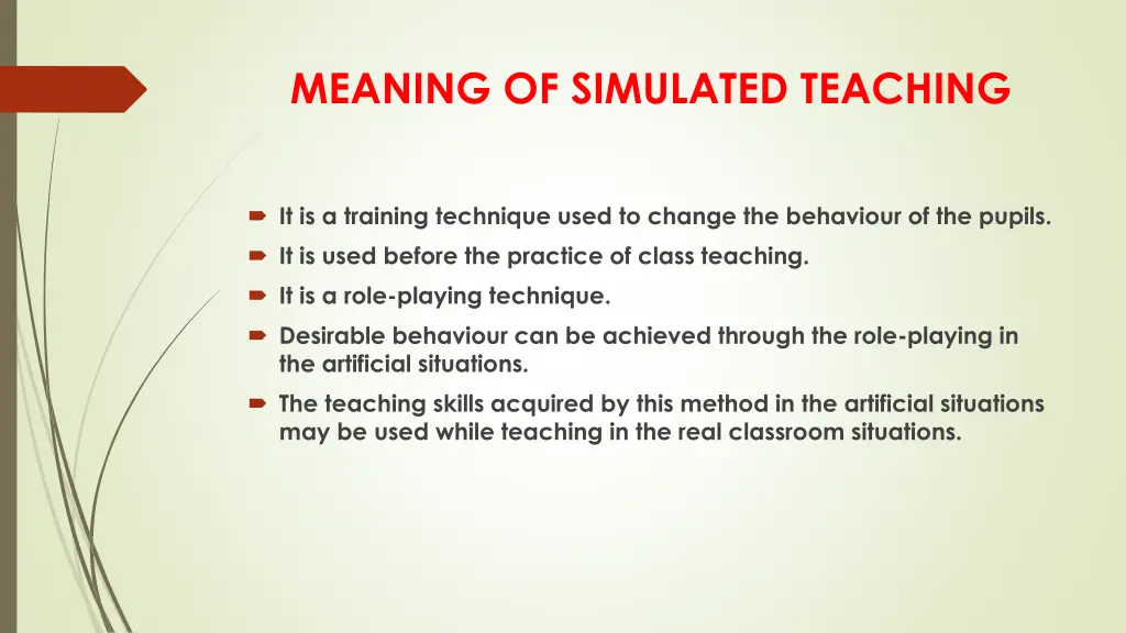 meaning of simulated teaching