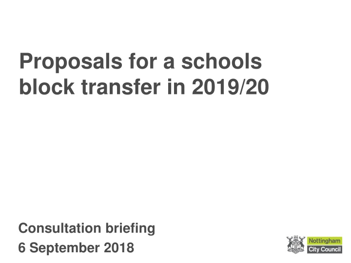 proposals for a schools block transfer in 2019 20