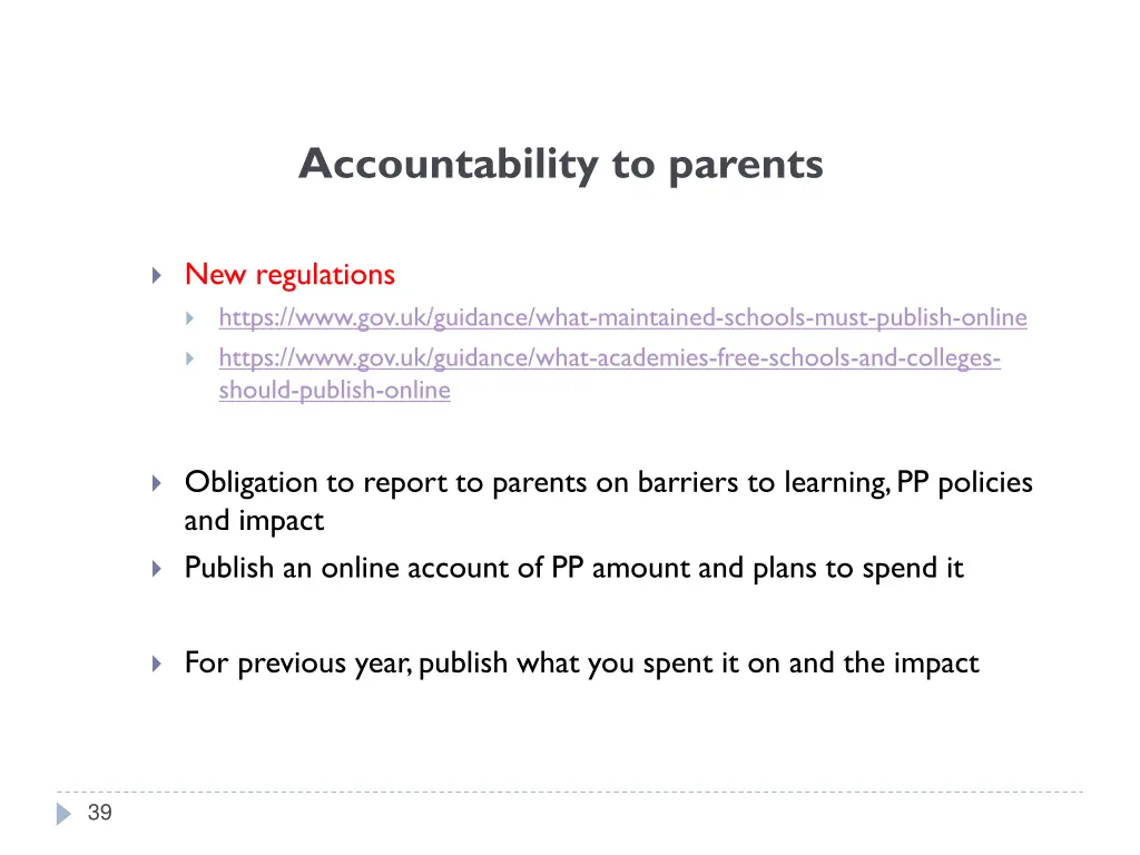 accountability to parents