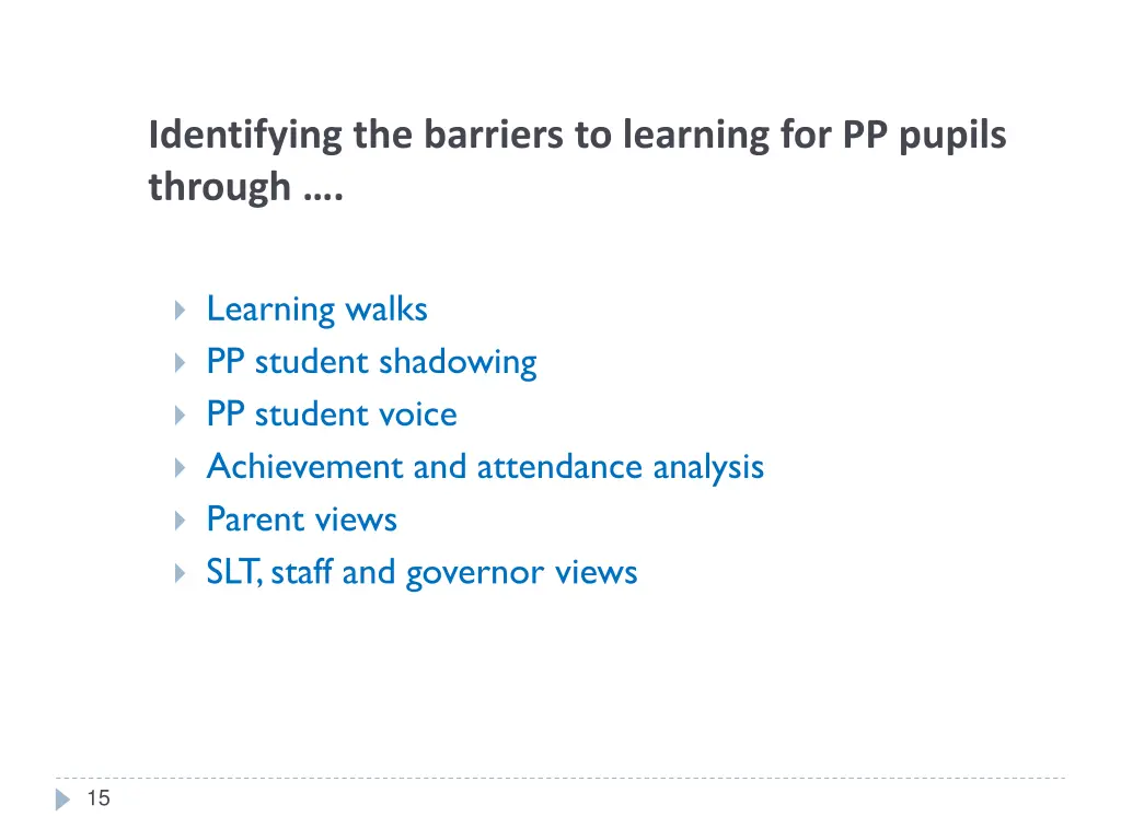 identifying the barriers to learning