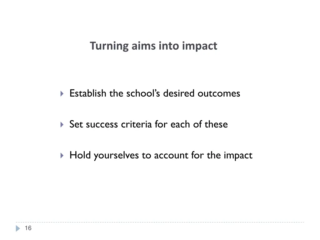 turning aims into impact