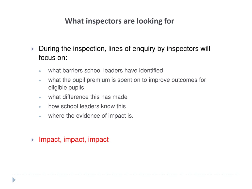 what inspectors are looking for 1