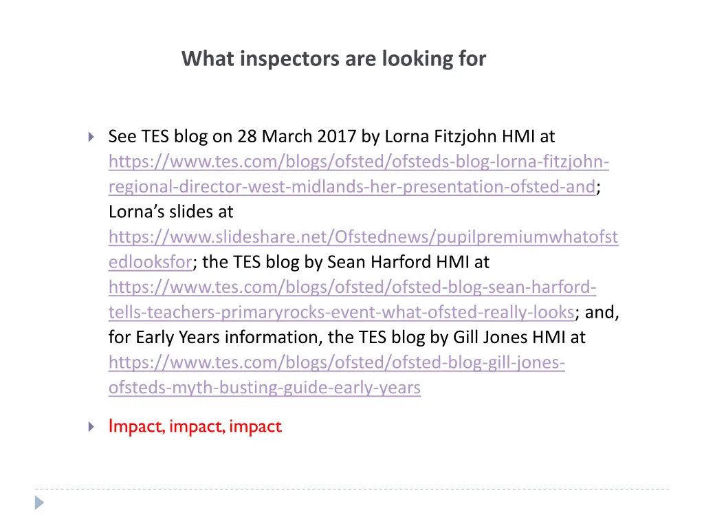 what inspectors are looking for 2