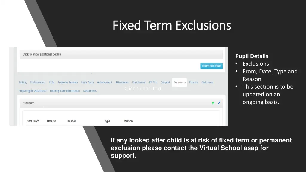 fixed term exclusions fixed term exclusions