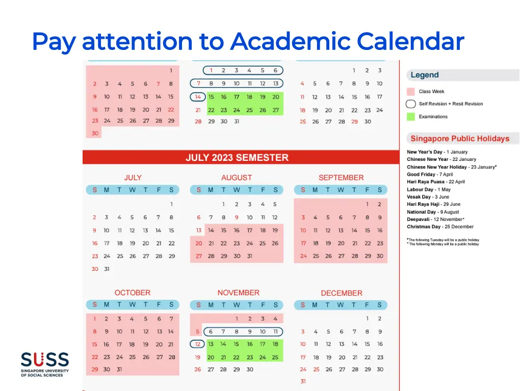 pay attention to academic calendar pay attention