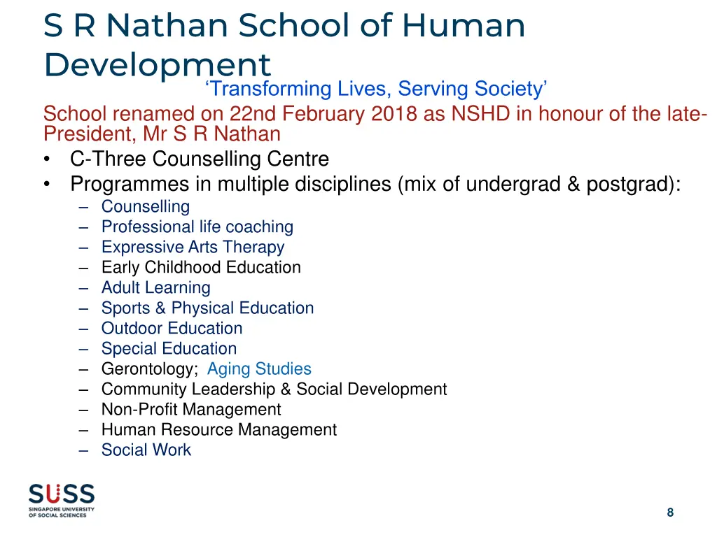s r nathan school of human development