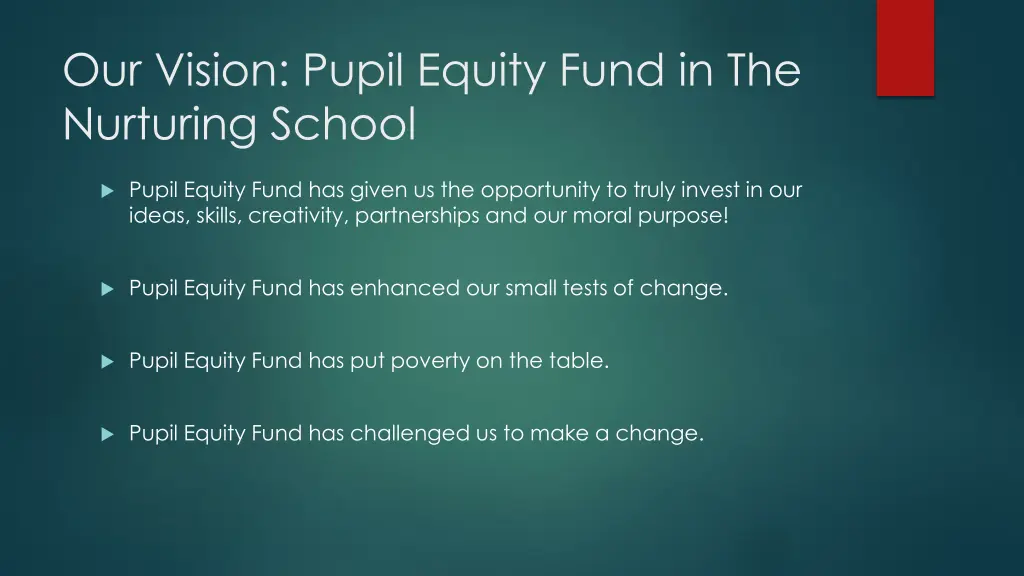 our vision pupil equity fund in the nurturing