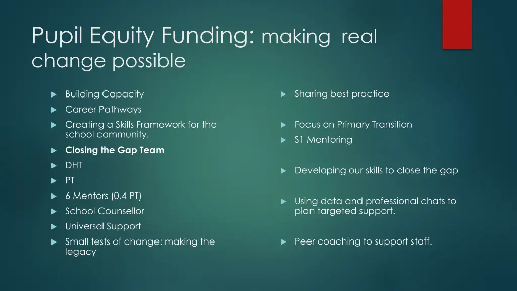 pupil equity funding making real change possible