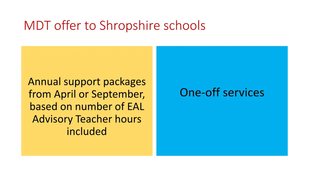 mdt offer to shropshire schools