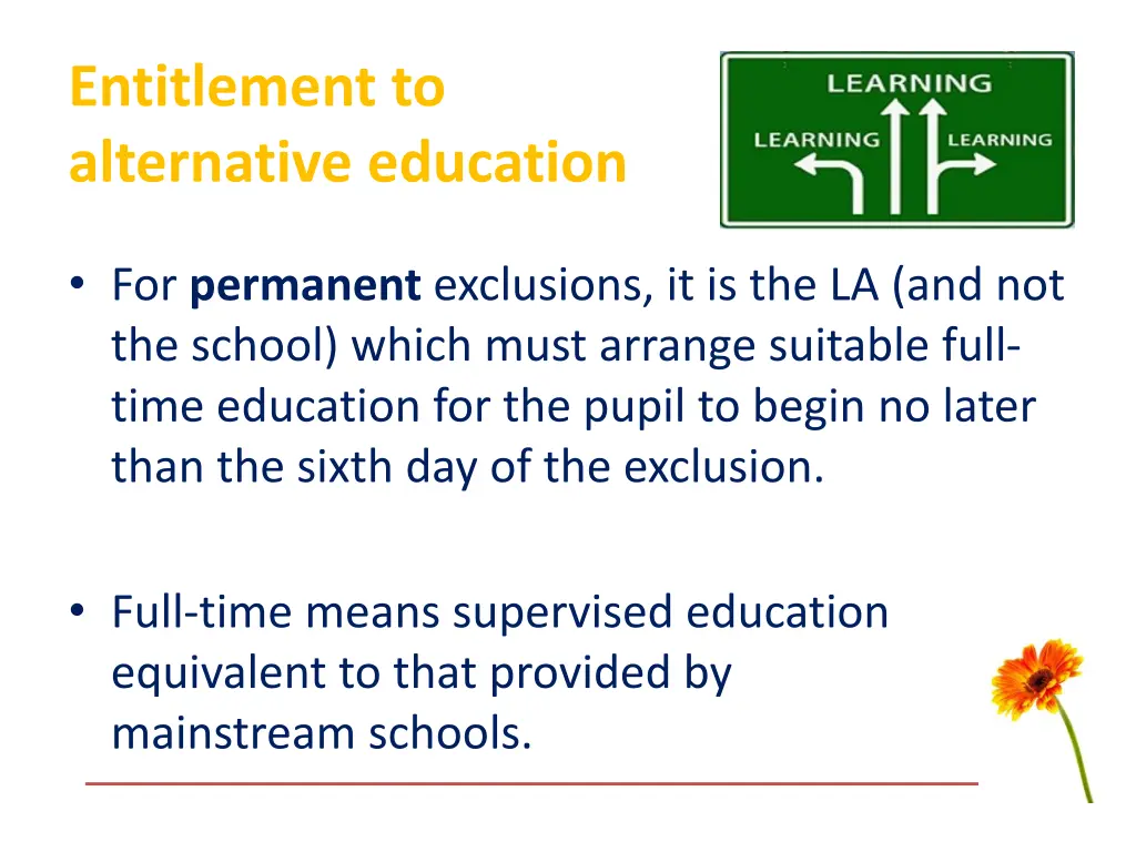 entitlement to alternative education 2