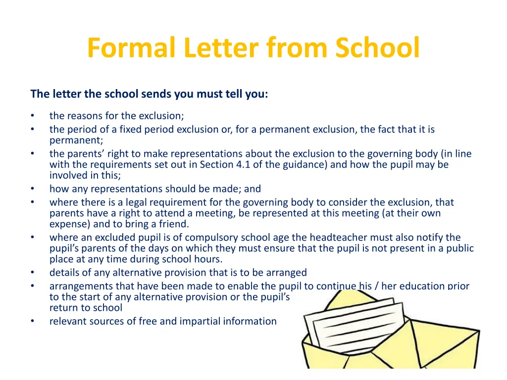 formal letter from school