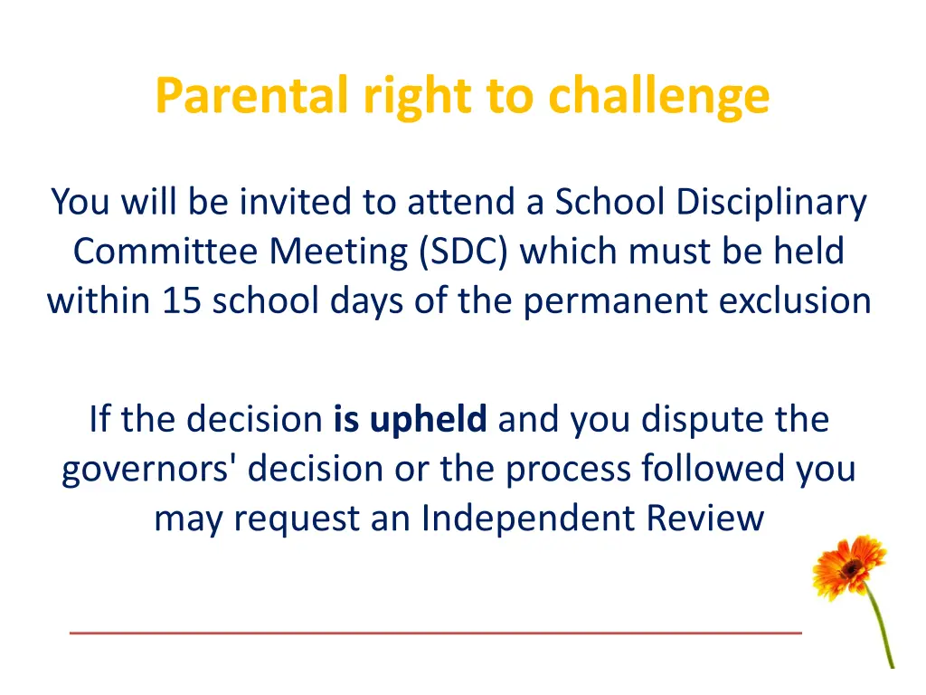 parental right to challenge