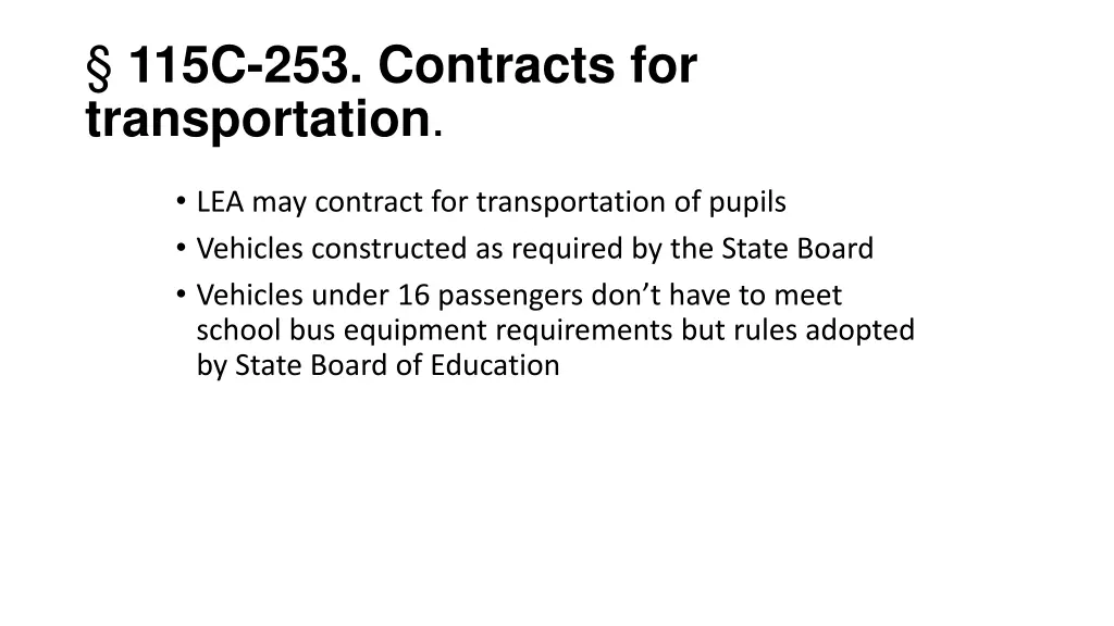 115c 253 contracts for transportation