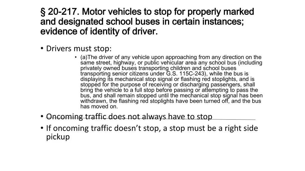 20 20 217 motor vehicles to stop for properly