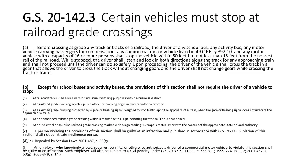 g s 20 g s 20 142 3 railroad grade crossings