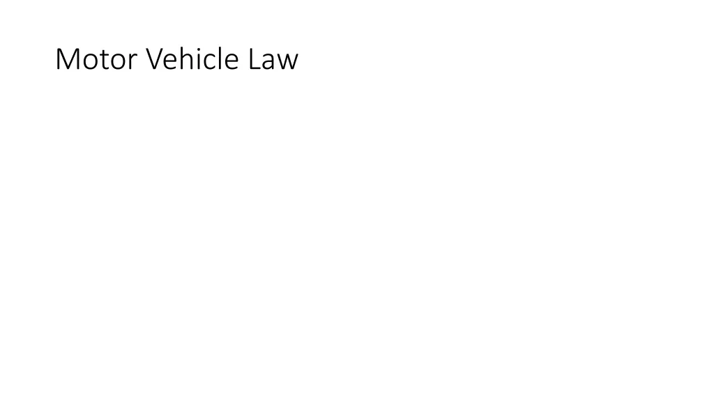 motor vehicle law