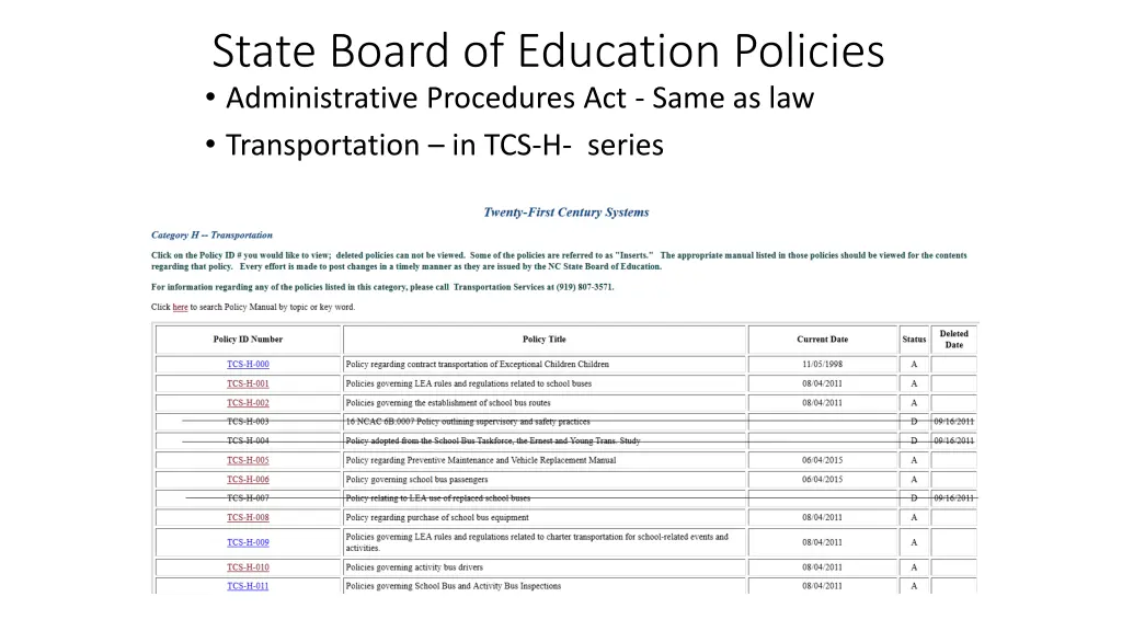 state board of education policies administrative