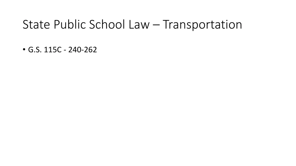 state public school law transportation