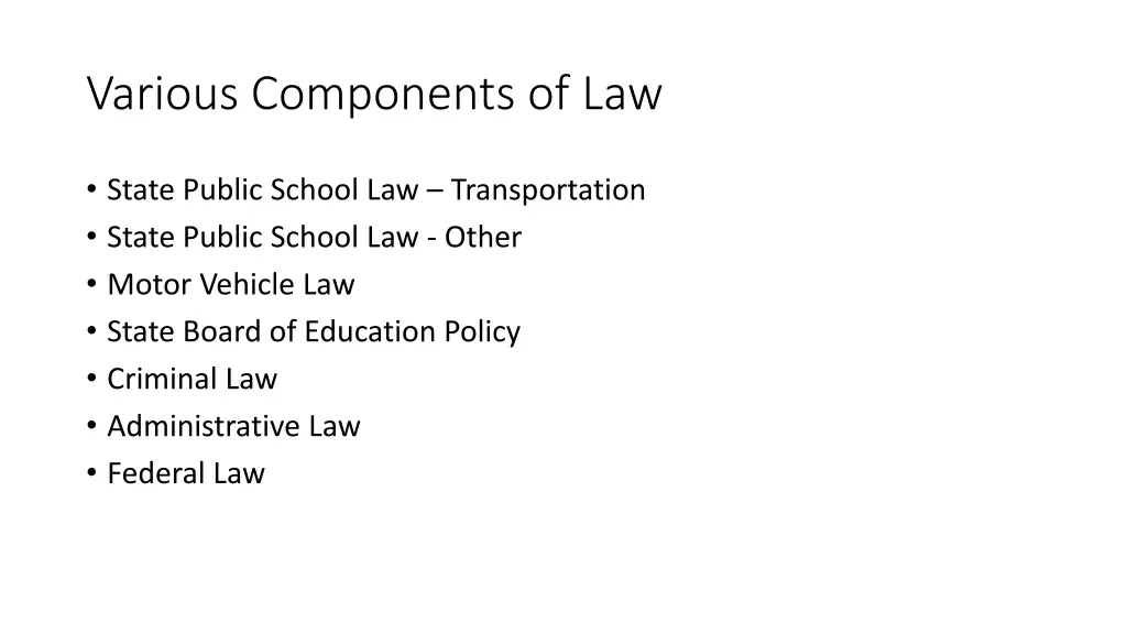 various components of law