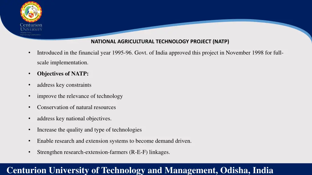 national agricultural technology project natp