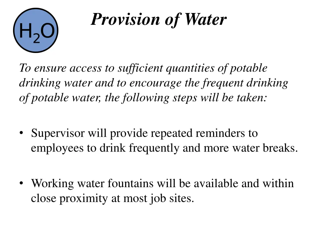 provision of water 1