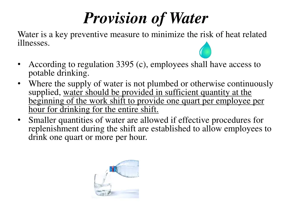 provision of water