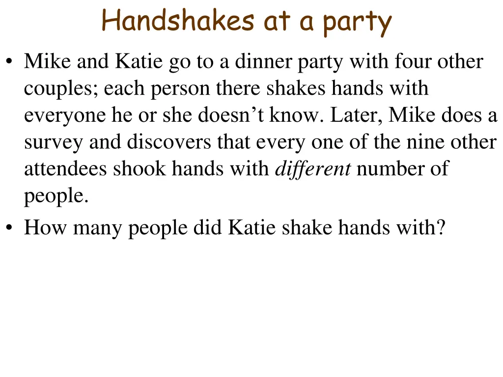 handshakes at a party mike and katie