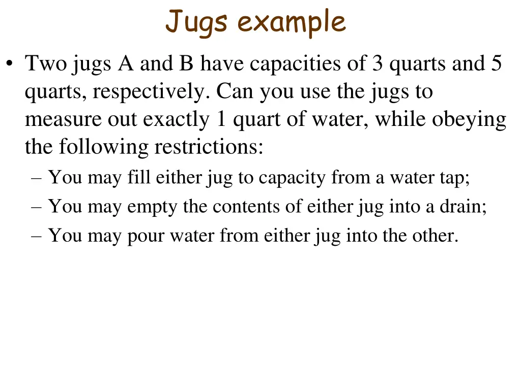 jugs example