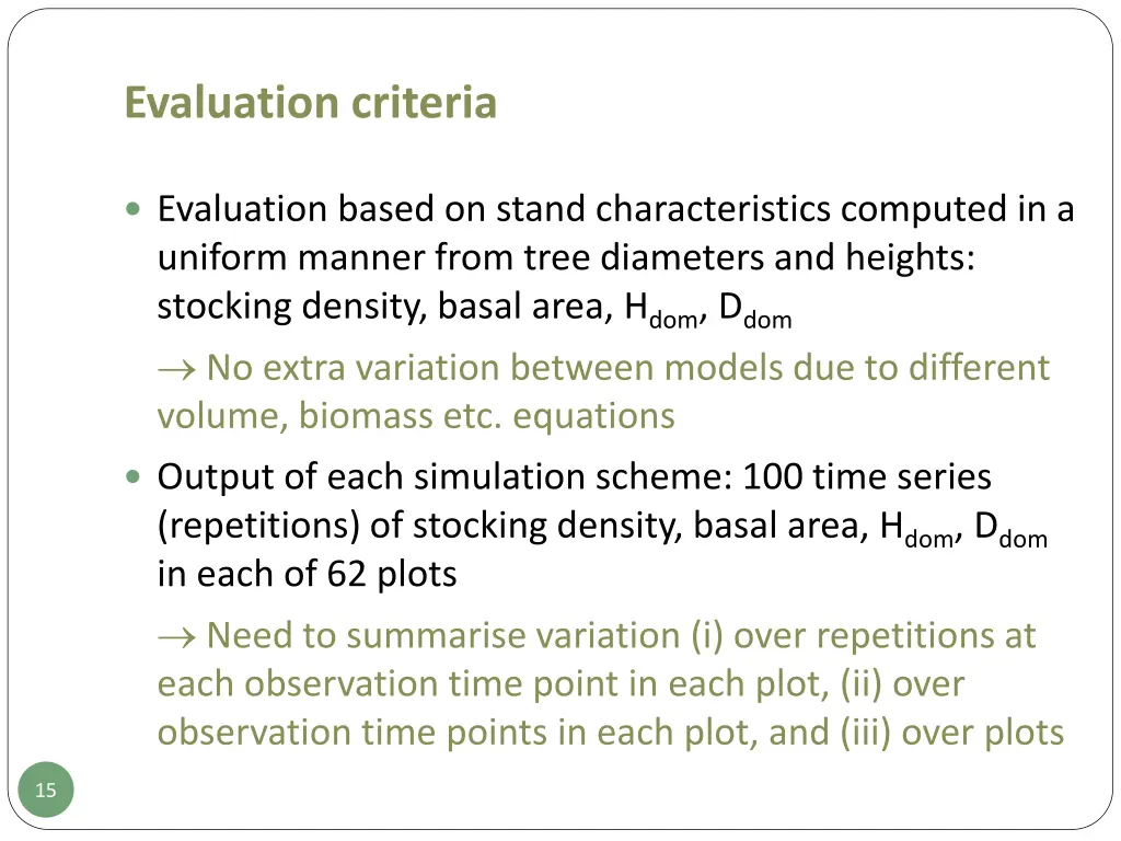 evaluation criteria