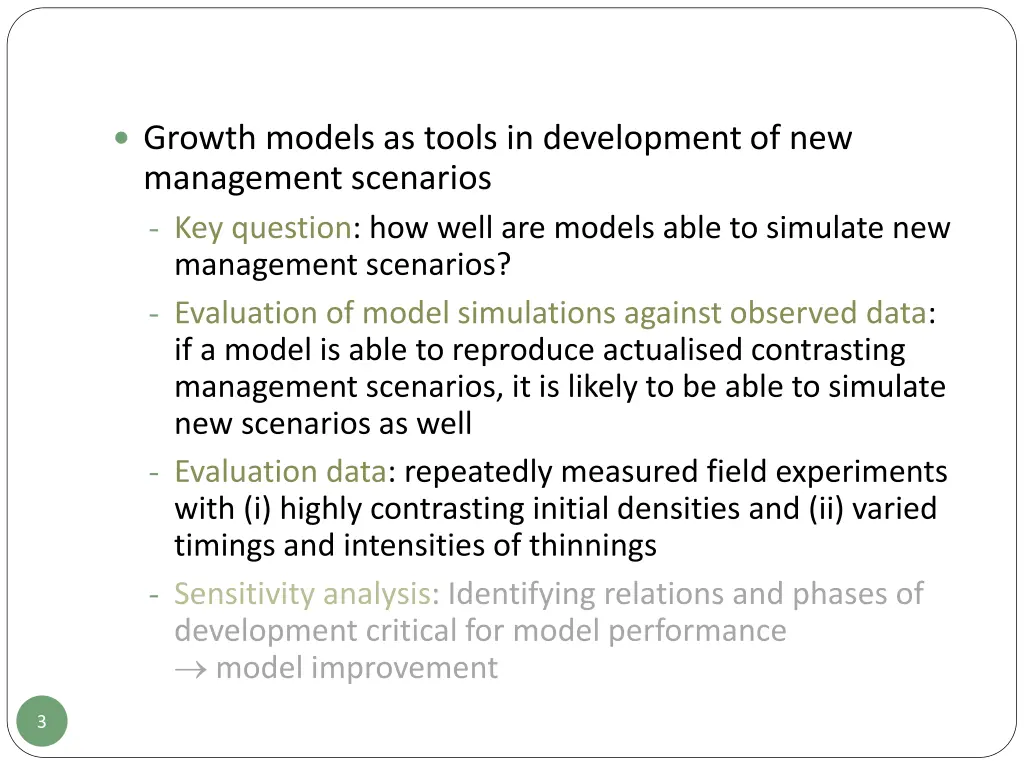 growth models as tools in development