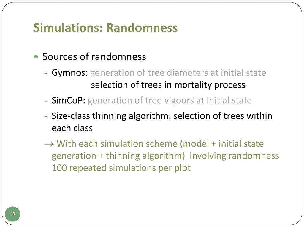 simulations randomness