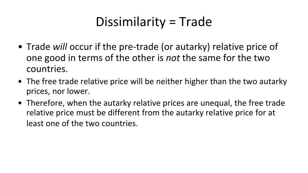 dissimilarity trade