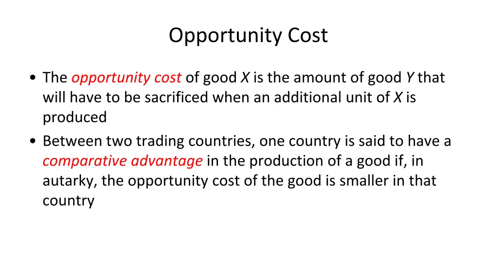 opportunity cost