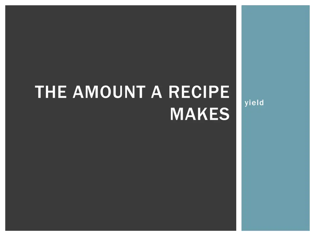 the amount a recipe